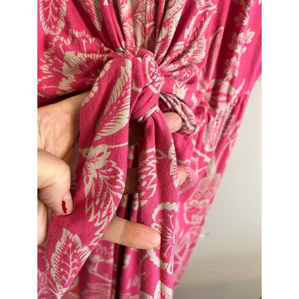 Tommy Bahama Floral Dress Pink M Apothecary Blooms Tie Resort Preppy Chic - Picture 3 of 7